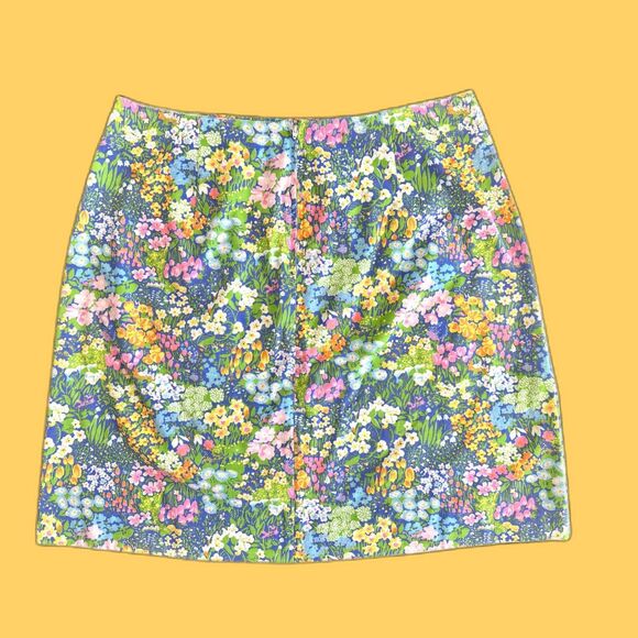Vintage 80s Sandpiper Classics Pastel Cottagecore Floral Skirt size Womens 16 - Picture 2 of 10